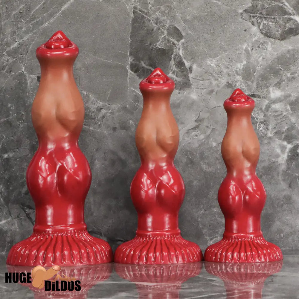 6.69in 7.48in 9.06in Silicone Fantasy Animal Dog Soft Vaginal Dildo