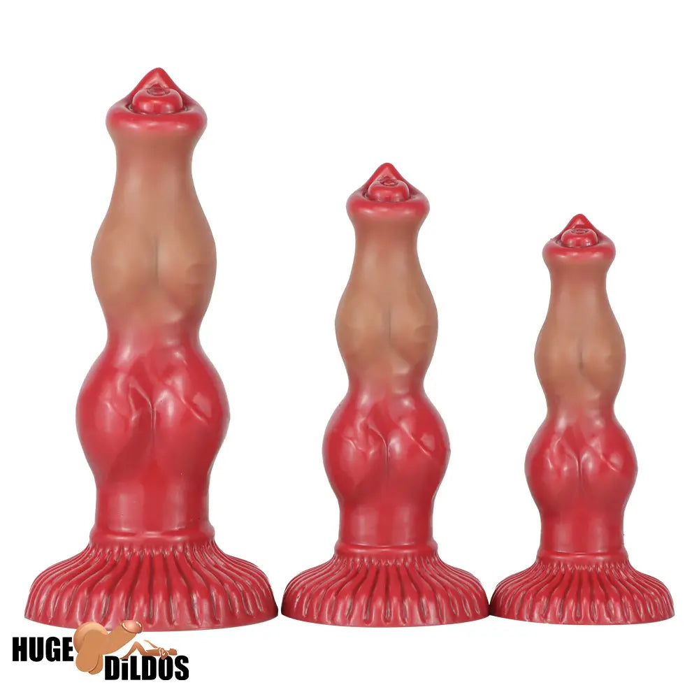 6.69in 7.48in 9.06in Silicone Fantasy Animal Dog Soft Vaginal Dildo