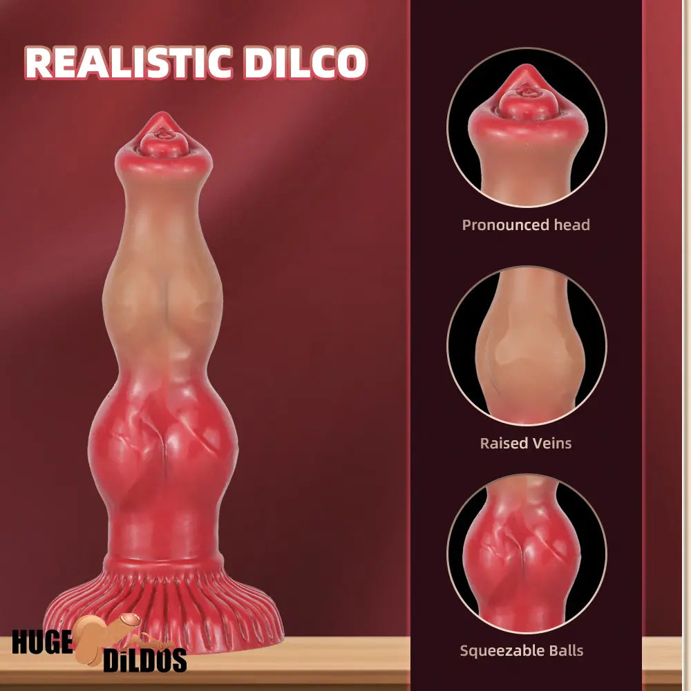 6.69in 7.48in 9.06in Silicone Fantasy Animal Dog Soft Vaginal Dildo