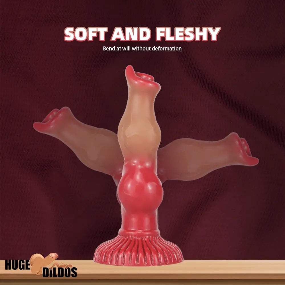 6.69in 7.48in 9.06in Silicone Fantasy Animal Dog Soft Vaginal Dildo