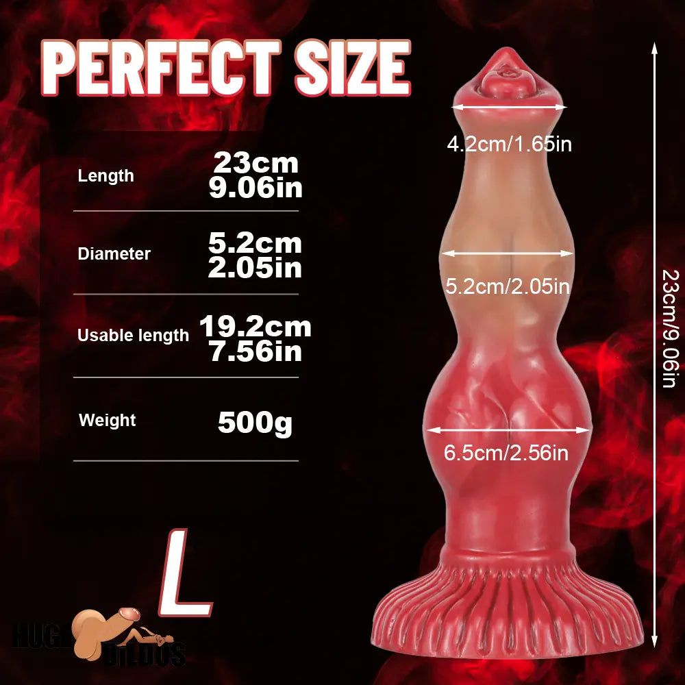 6.69in 7.48in 9.06in Silicone Fantasy Animal Dog Soft Vaginal Dildo