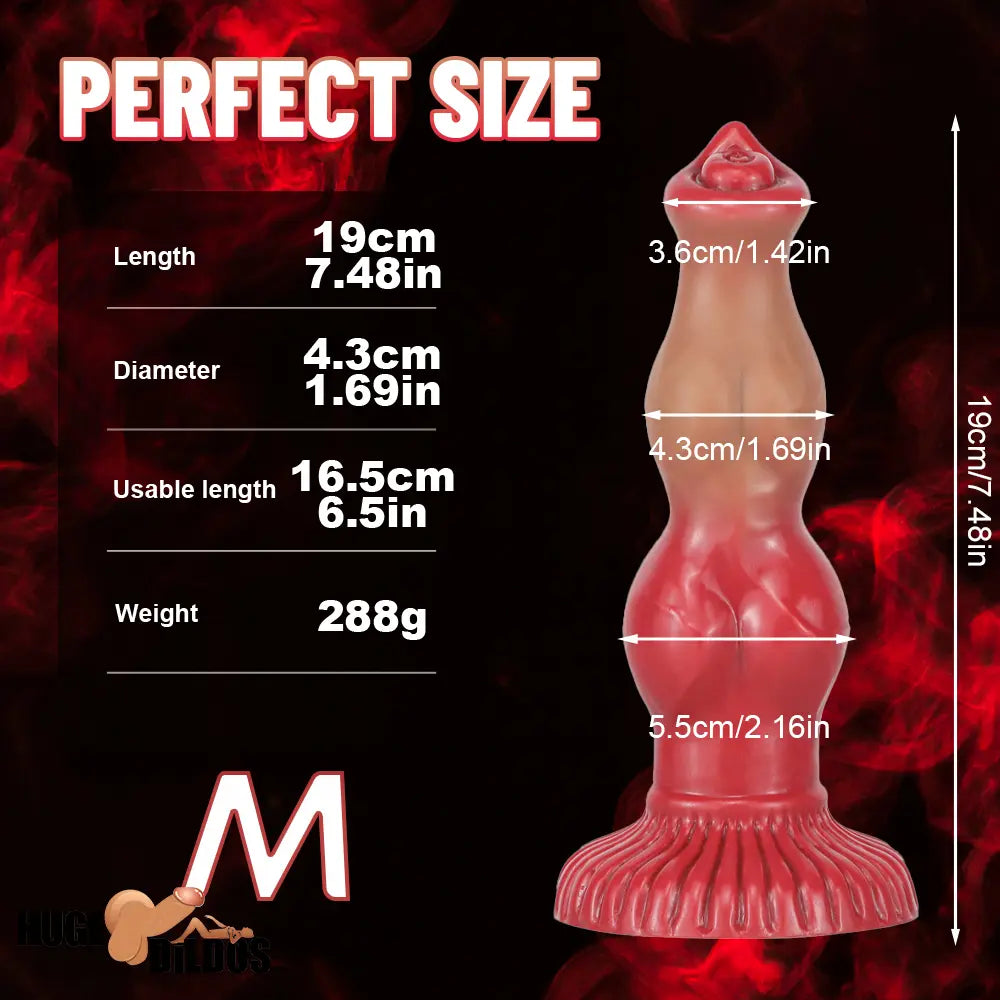 6.69in 7.48in 9.06in Silicone Fantasy Animal Dog Soft Vaginal Dildo