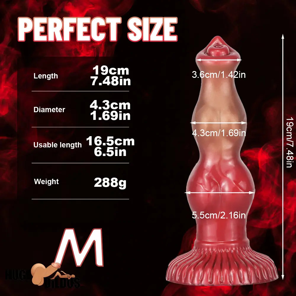 6.69in 7.48in 9.06in Silicone Fantasy Animal Dog Soft Vaginal Dildo