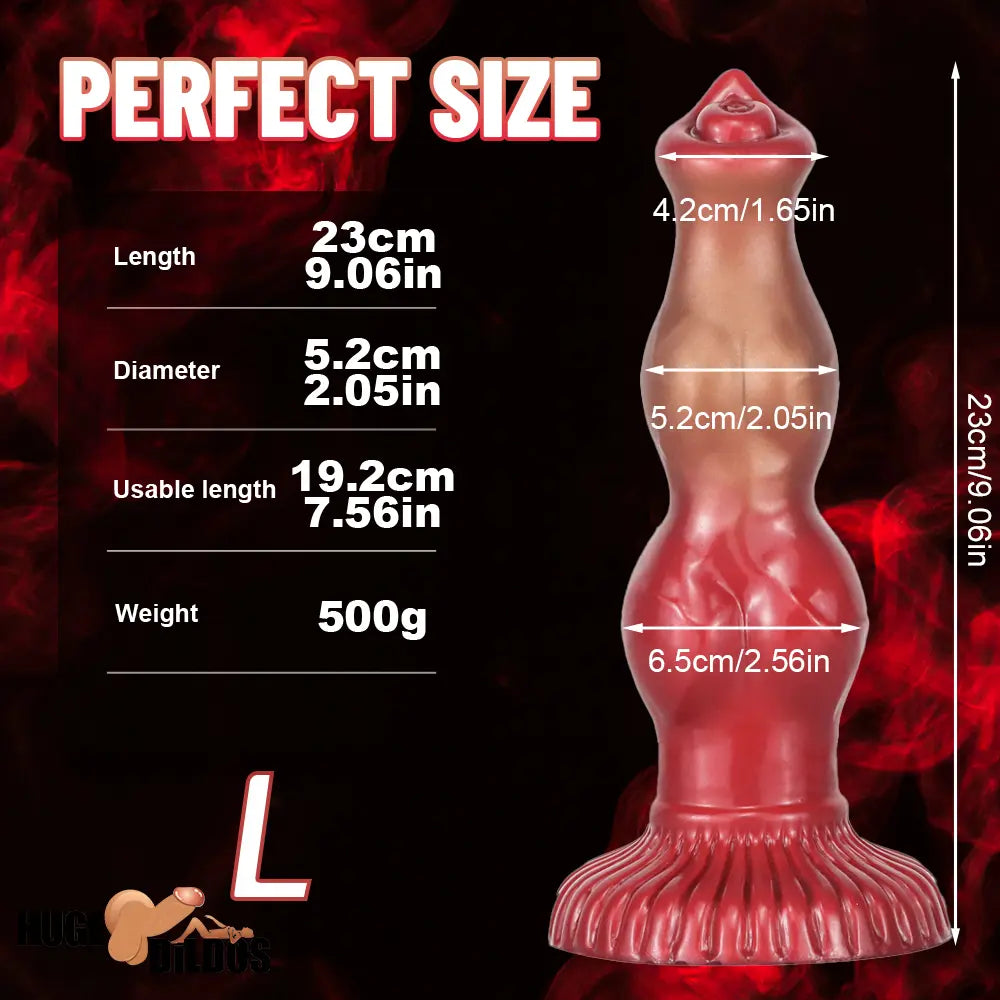 6.69in 7.48in 9.06in Silicone Fantasy Animal Dog Soft Vaginal Dildo
