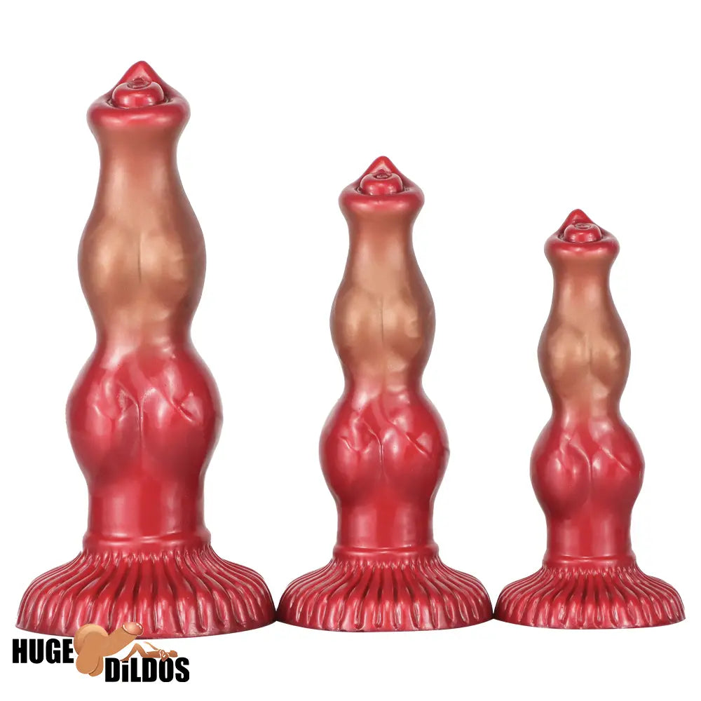 6.69in 7.48in 9.06in Silicone Fantasy Animal Dog Soft Vaginal Dildo