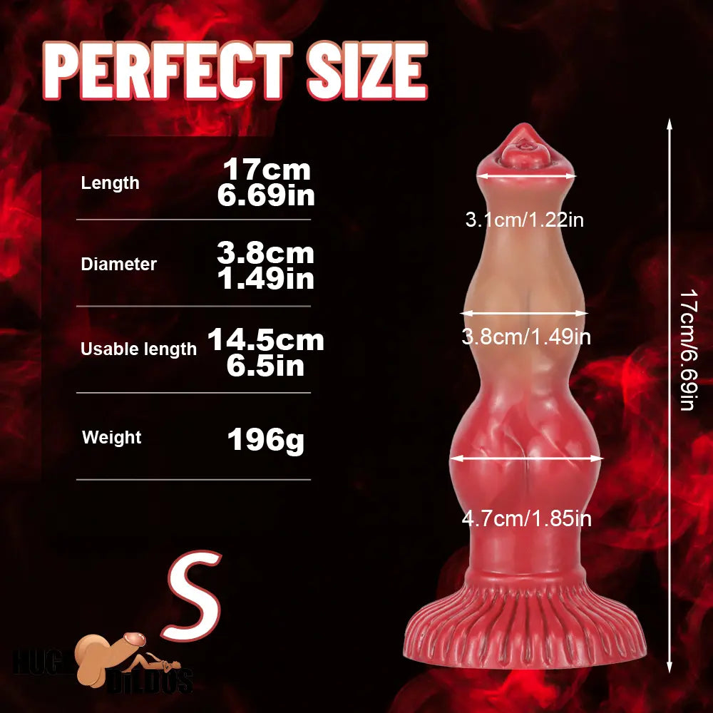 6.69in 7.48in 9.06in Silicone Fantasy Animal Dog Soft Vaginal Dildo