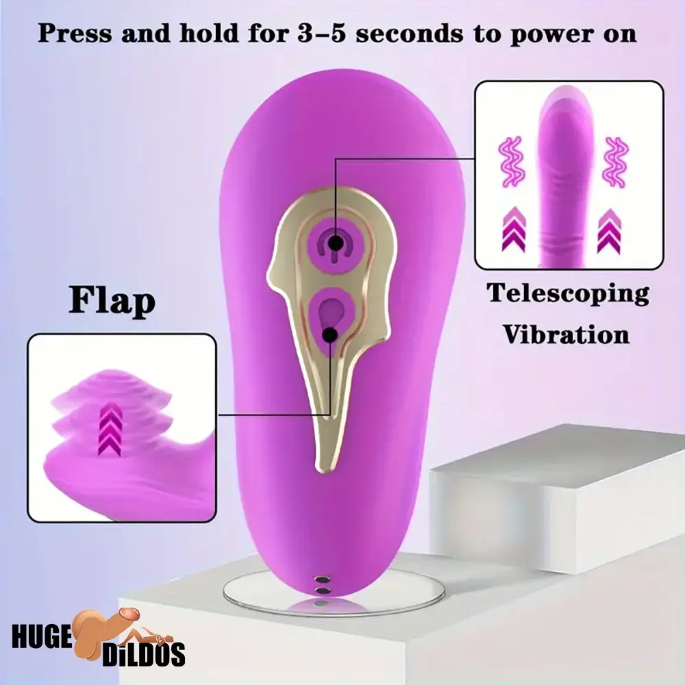 5.7in Vibrating Thrusting Flapping Wearable Dildo G Spot Orgasm Vibrator