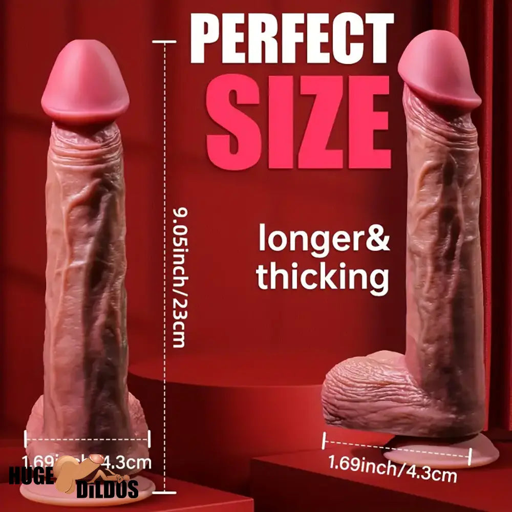 9.05in Realistic Silicone Soft Unisex Big Dildo For Anal Clit Masturbator