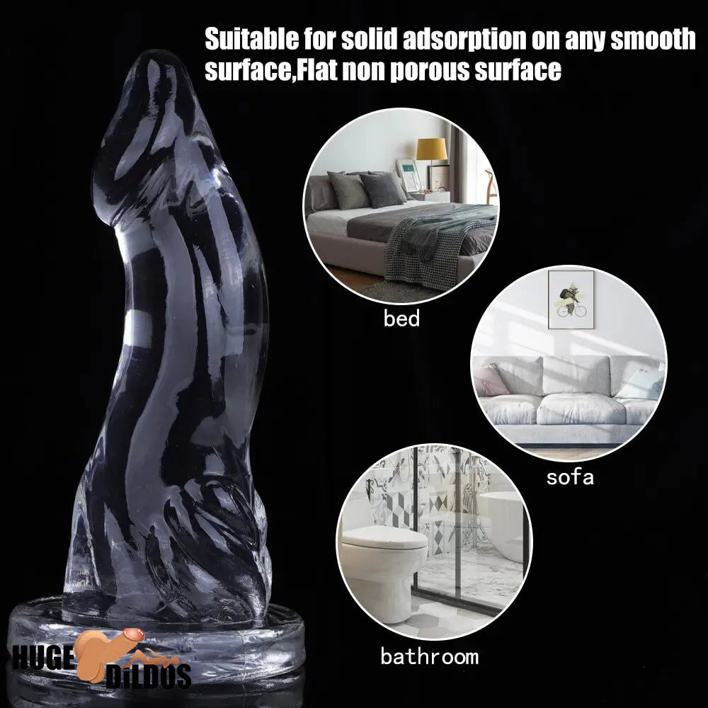 7.48in 8.46in 9.44in Clear Big Dildo Sex Toy For Clit Orgasm Pleasure