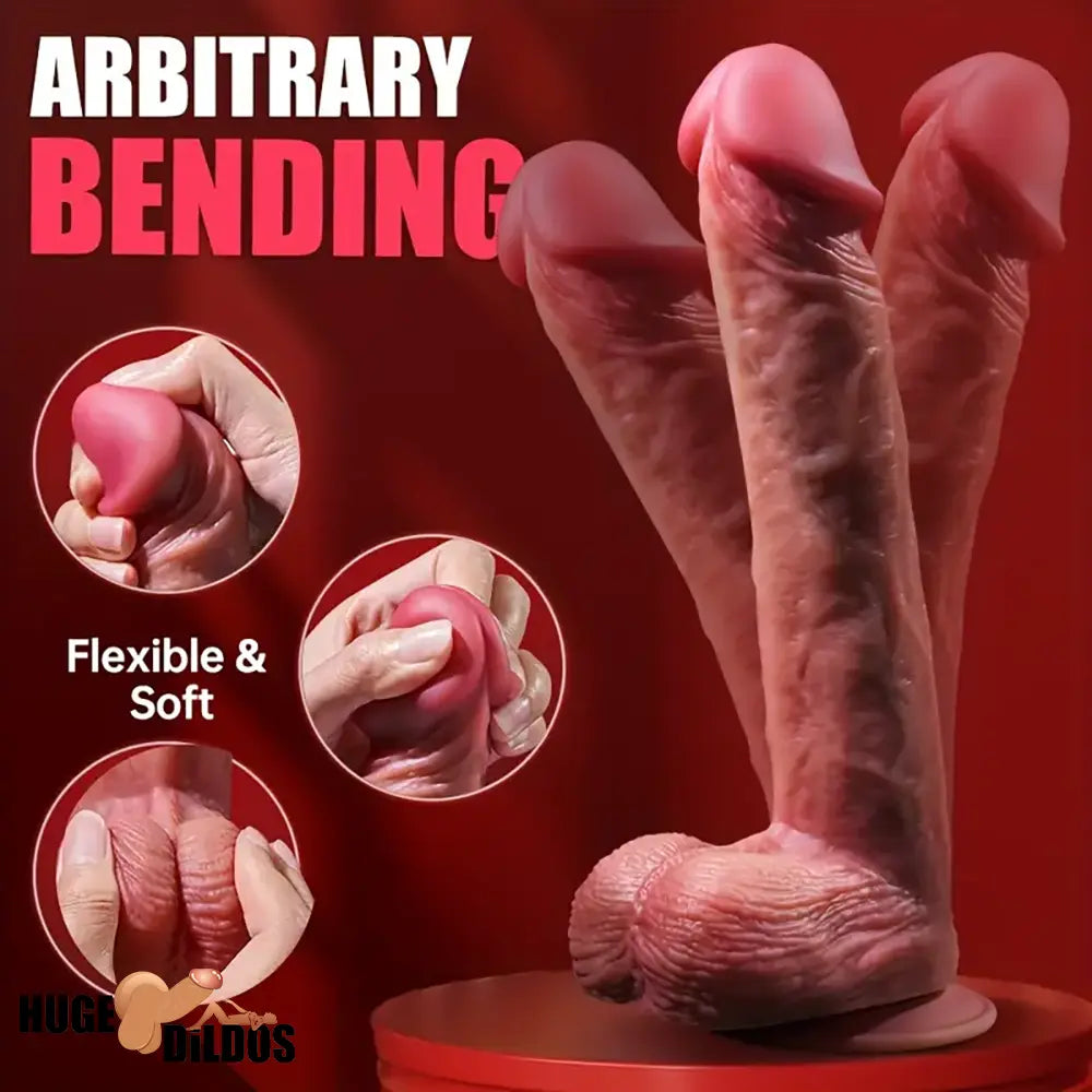 9.05in Realistic Silicone Soft Unisex Big Dildo For Anal Clit Masturbator