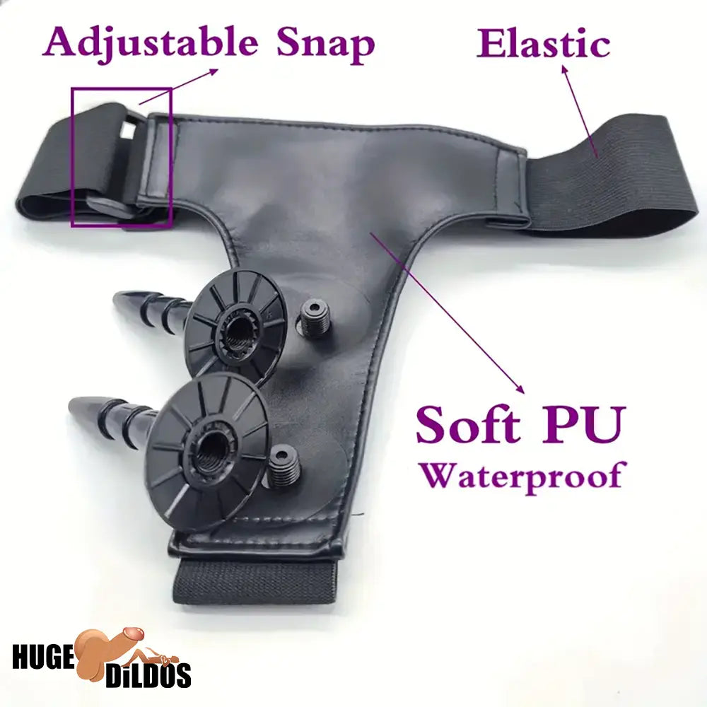 5.9in 7.1in Wearable Adjustable Panty Harness Strap on Dual Real Dildos