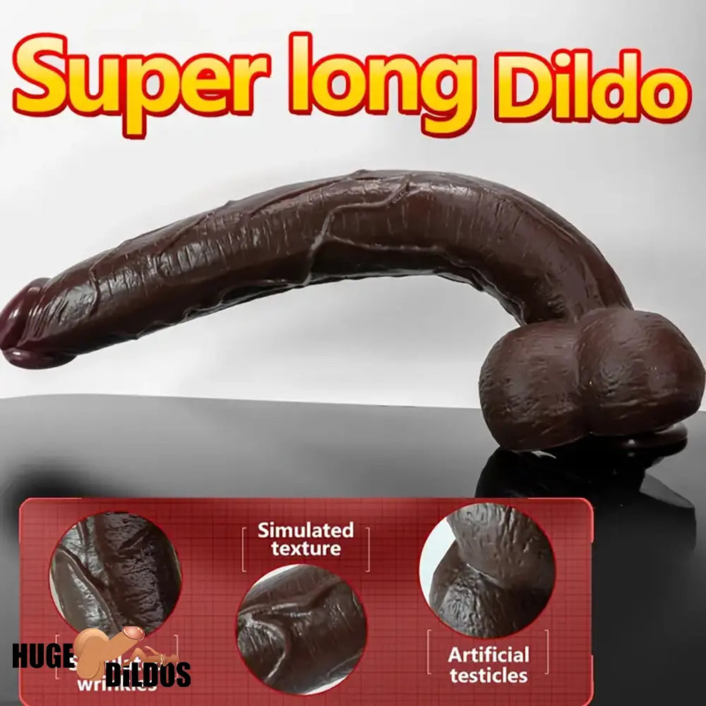 12.2in 14.1in 16.5in Extra Long Big Ebony Silicone Dildo For Women Men