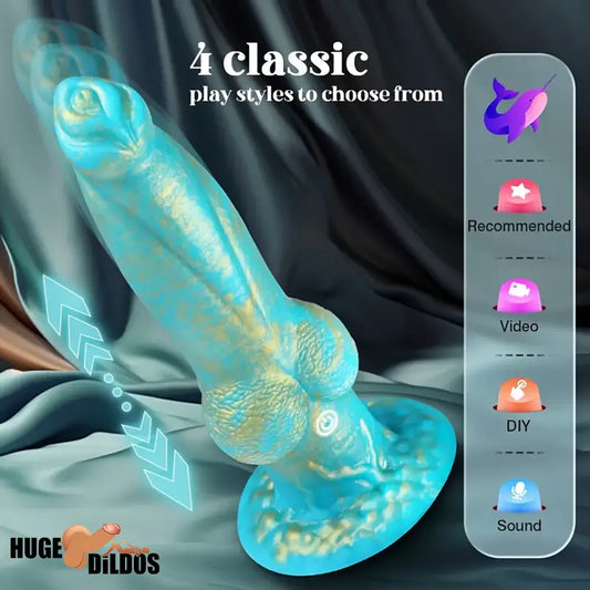 8.7in App Controlled Wearable Vibrating Dog Odd Dildo Remote Anal Vibrator