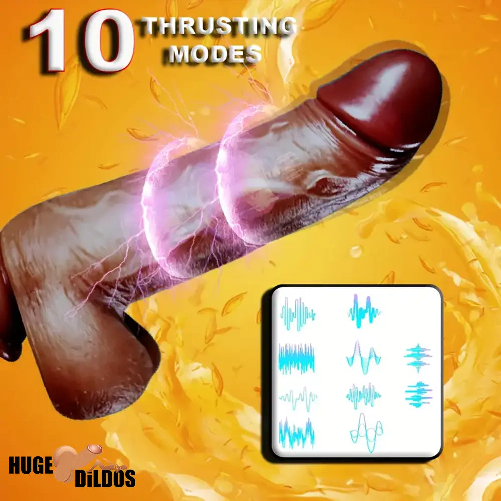 9in Real 4in1 Heating Thrusting Automatic Rotation Remote Control Dildo