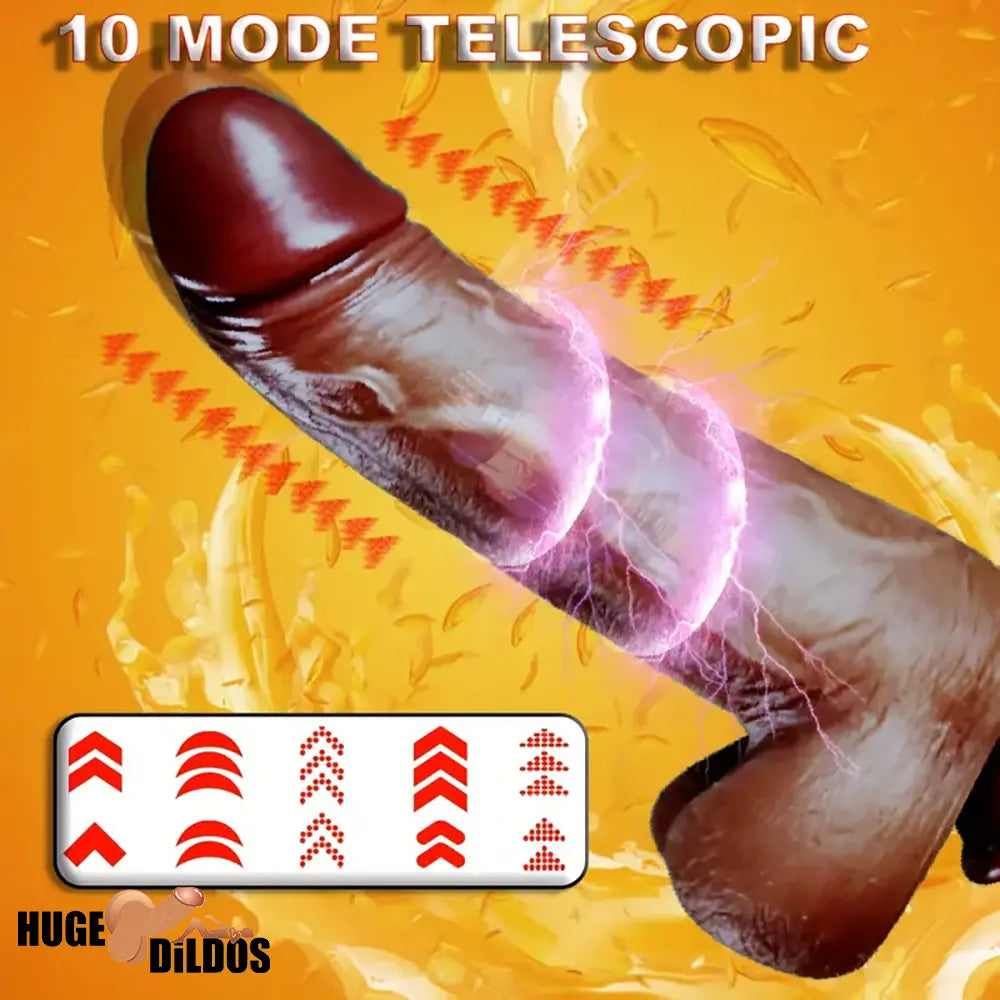 9in Real 4in1 Heating Thrusting Automatic Rotation Remote Control Dildo