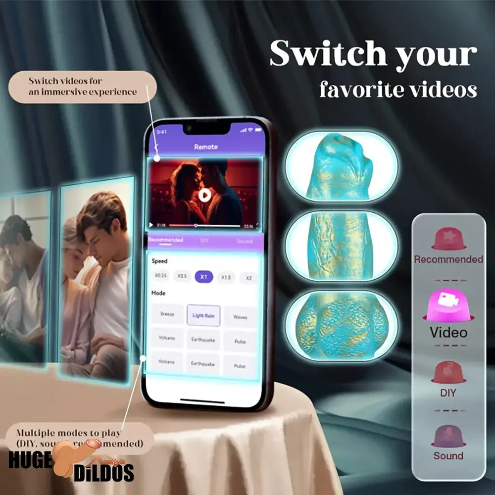 8.7in App Controlled Wearable Vibrating Dog Odd Dildo Remote Anal Vibrator