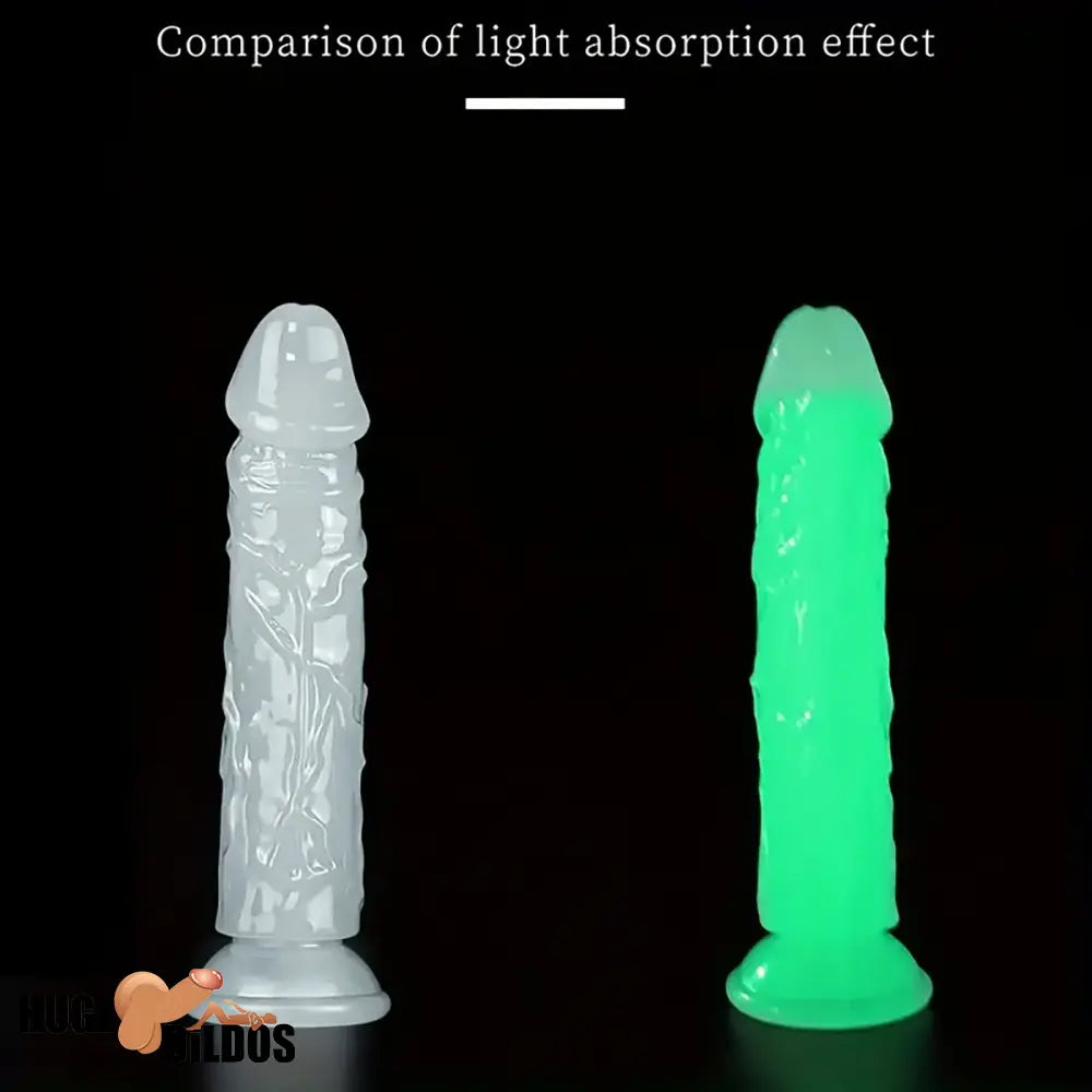 6.3in 7.09in 7.48in 8.27in 8.86in Luminous Real TPE Dildo For Anus Vagina