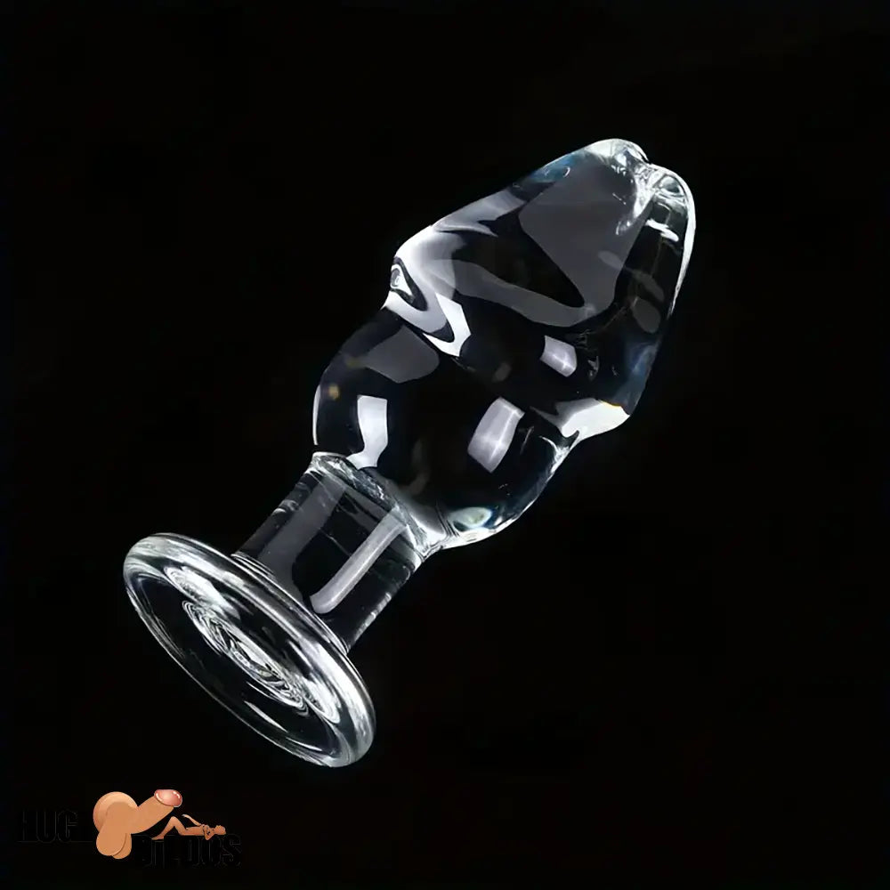 4.53in Clear Elegant Glass Crystal Durable Dildo For Female Male With Base