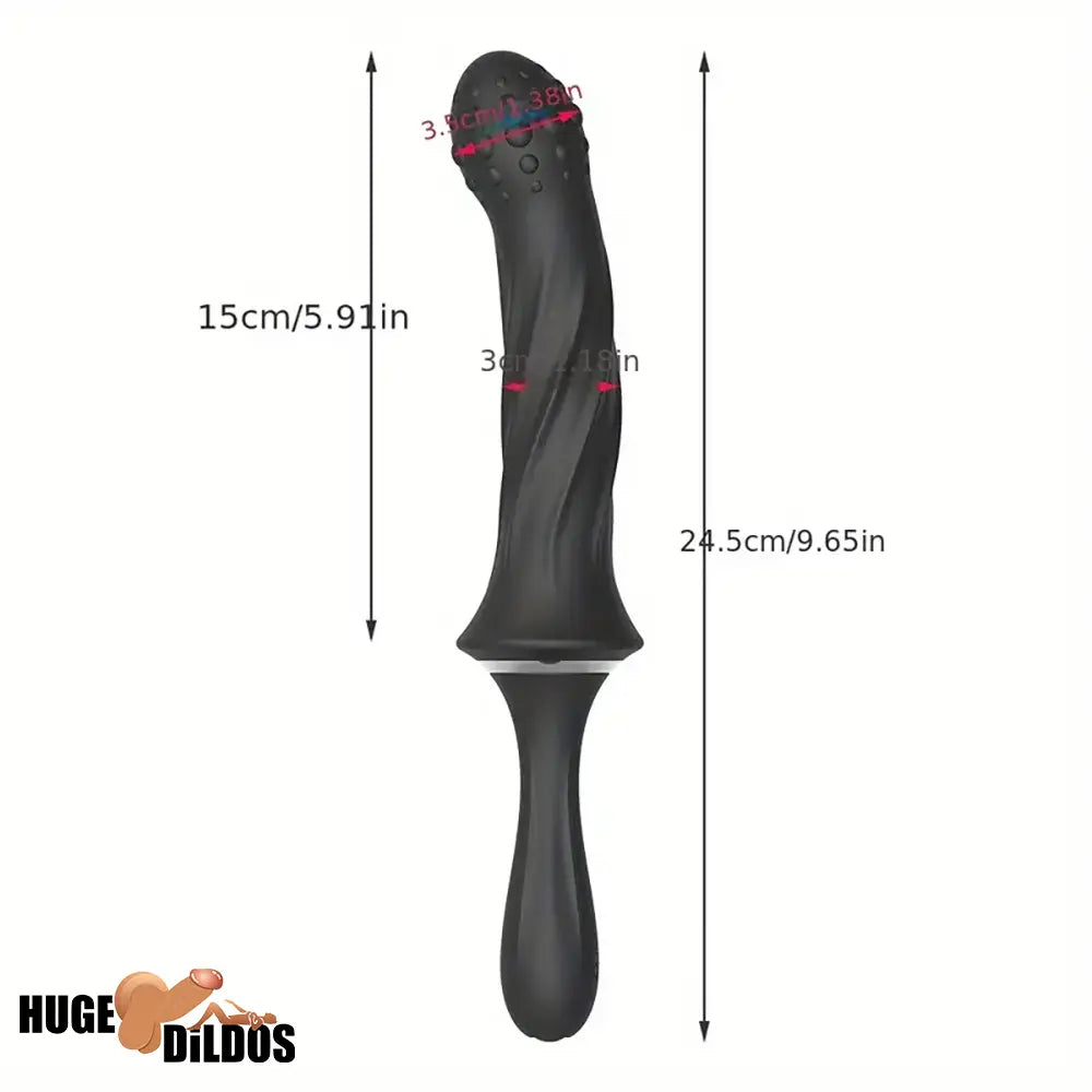 9.65in Silicone Soft Vibrating Dildo With Handle For G-spot Anal Stimulator