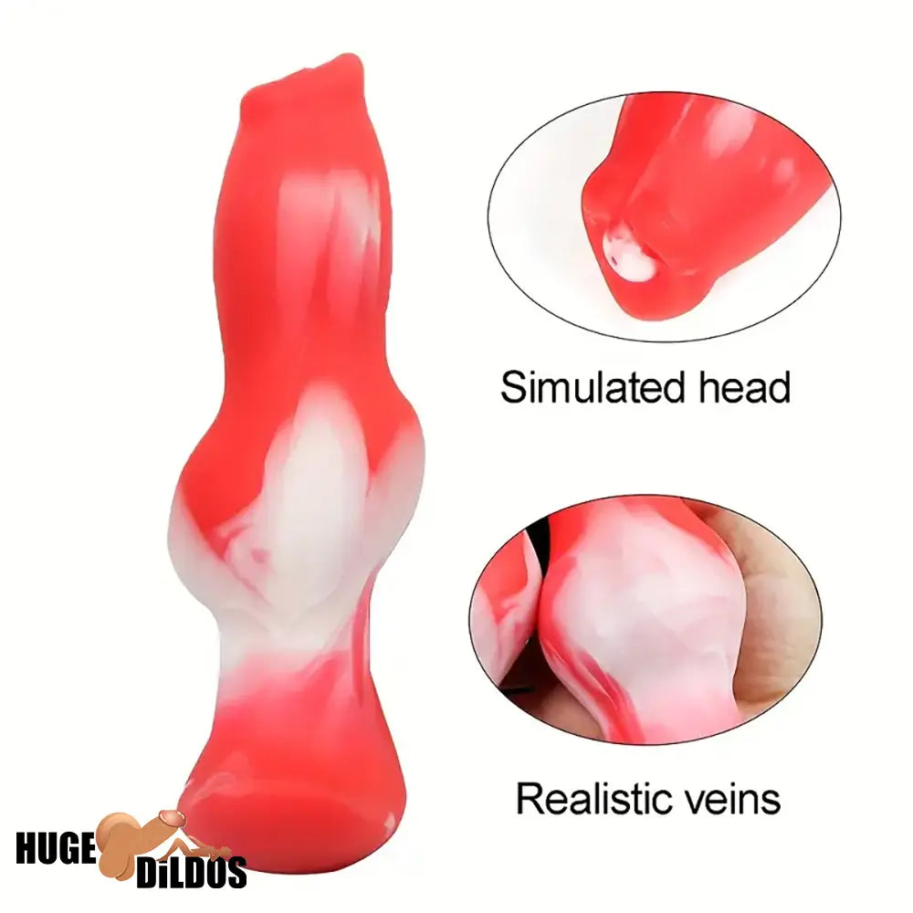 5.98in 7.55in 8.66in Fantasy Monster Silicone Soft Animal Dog Knotted Dildo
