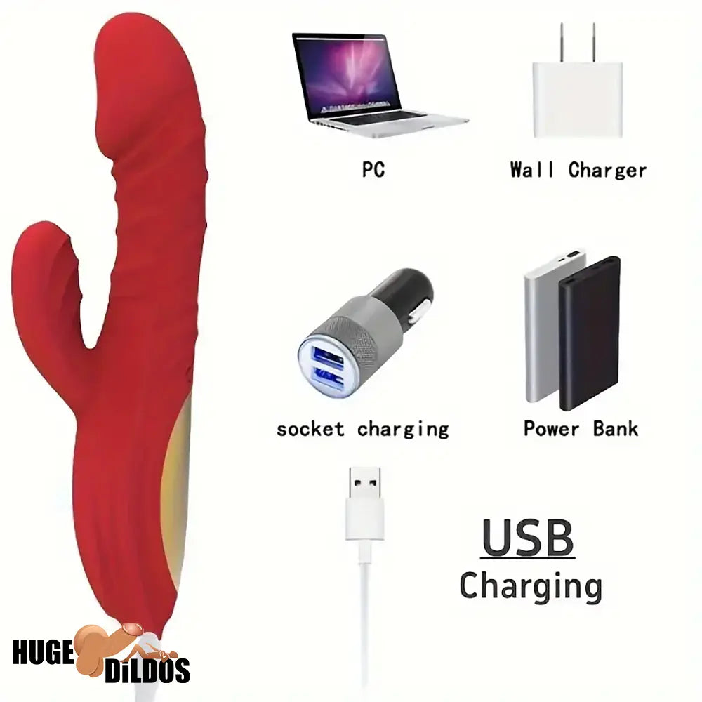 8.8in Heating Vibrating Soft Silicone Dildo Vibrator For Adult Women Sex