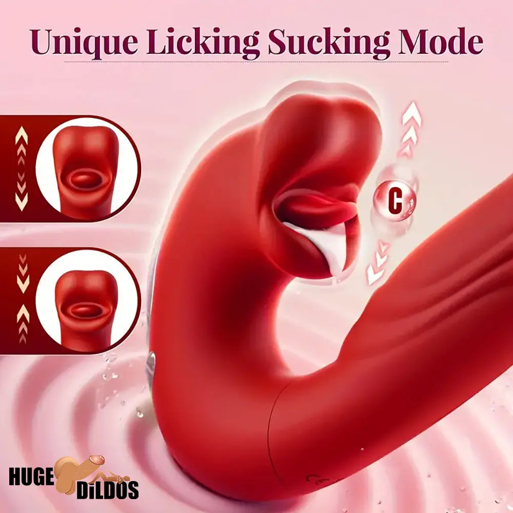6.92in Dual Heads Automatic Thrusting Lucking Sucking Vibrating Clit Dildo