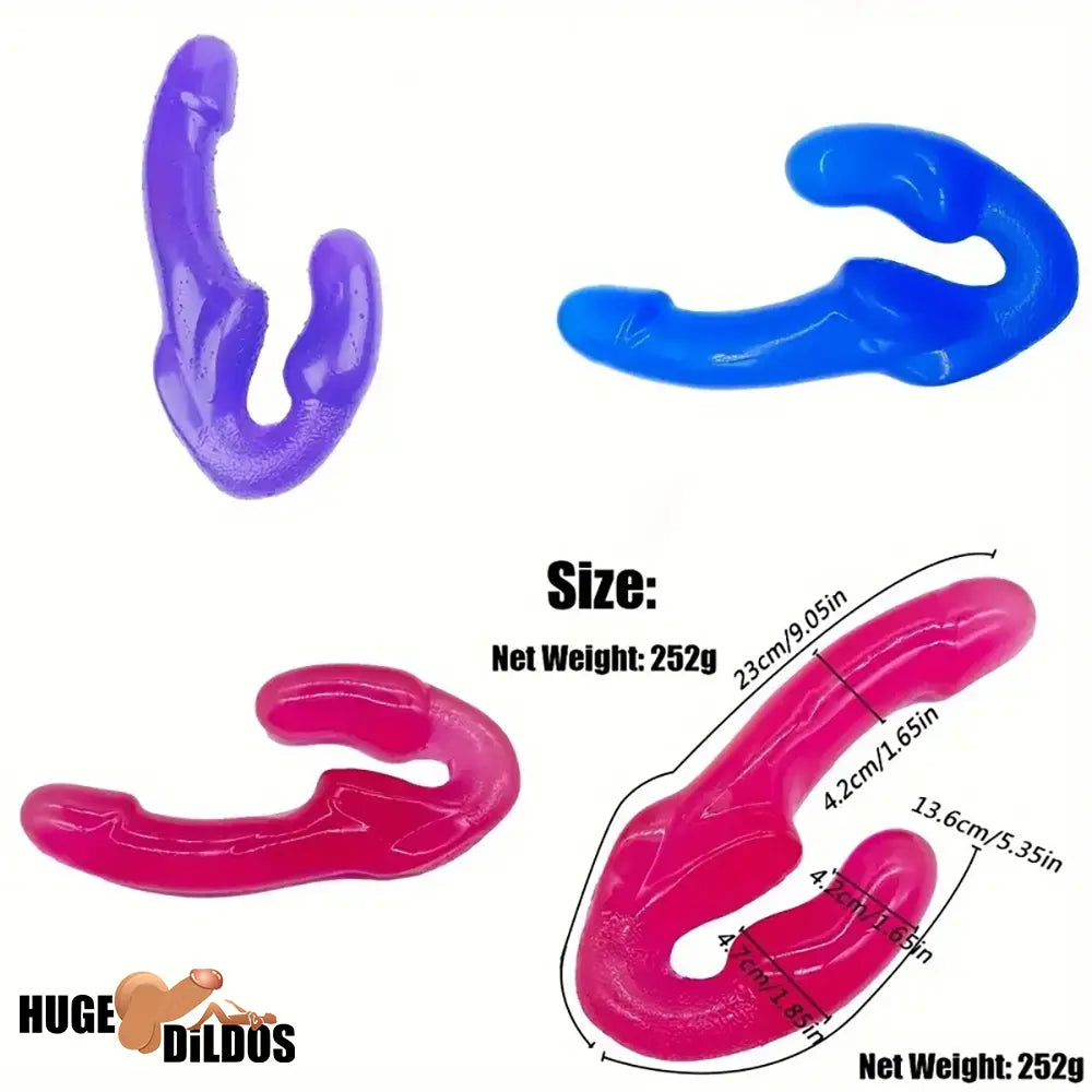 9.05in Dual Heads Strapless Strapon Dildo For Couples Lesbian Sex Orgasm
