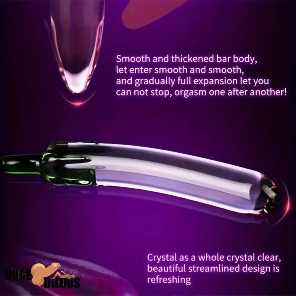 6.2in 7.5in 7.7in Multiple Colors Fruit Vegetable Crystal Glass Anal Dildo