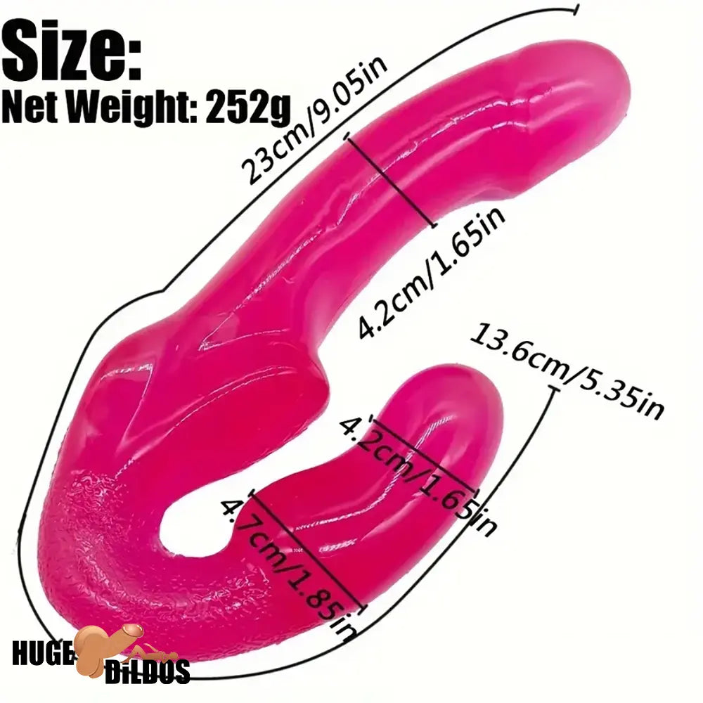 9.05in Dual Heads Strapless Strapon Dildo For Couples Lesbian Sex Orgasm