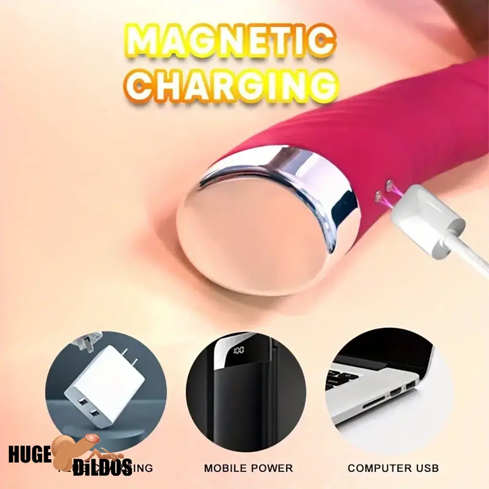 8.86in Big Curved Vibrating Automatic Dildo Waterproof External Anal Opener