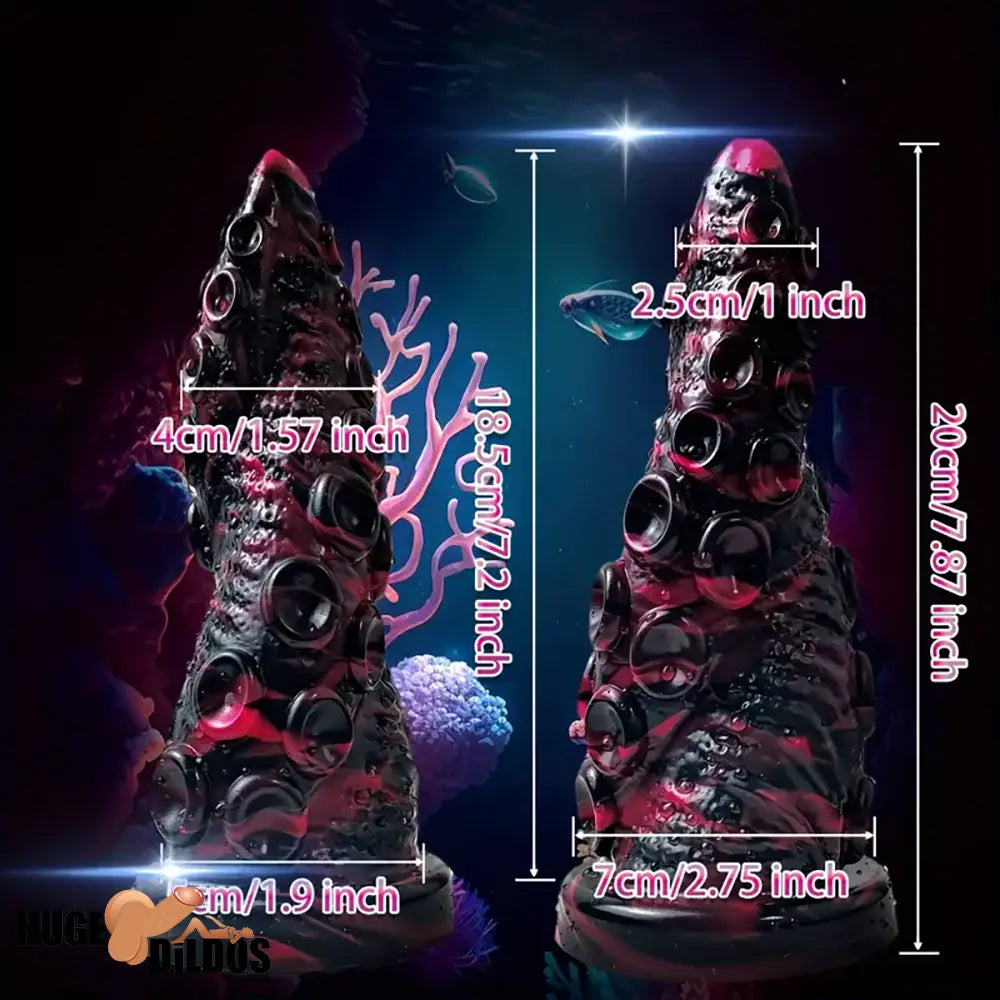 7.87in Fantasy Monster Octopus Tentacle Flexible Silicone Dildo For Couples