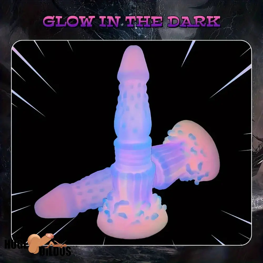 8.46in Fantasy Luminous Monster Silicone Soft Dildo Waterproof Anal Opener