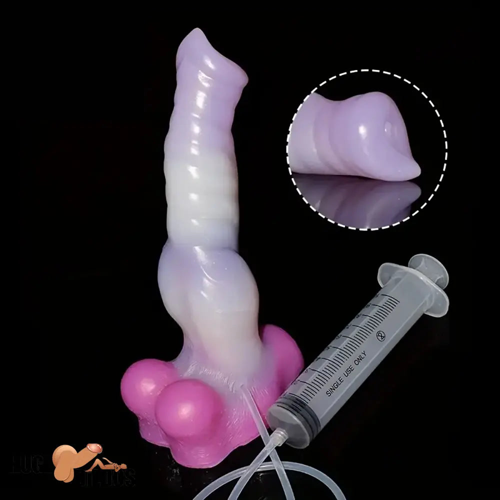 10.23in Fantasy Animal Dog Cock Knot Ejaculating Big Dildo For Sex Toy