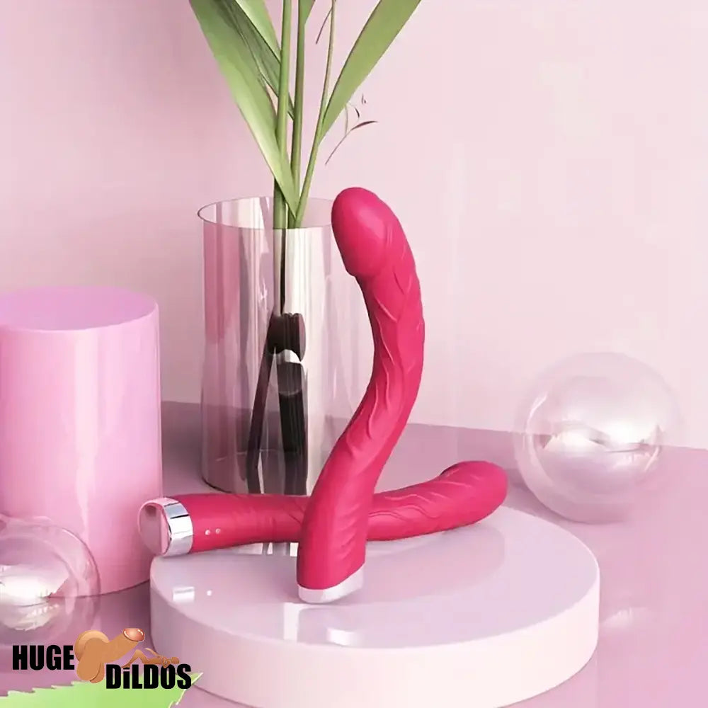 8.86in Big Curved Vibrating Automatic Dildo Waterproof External Anal Opener