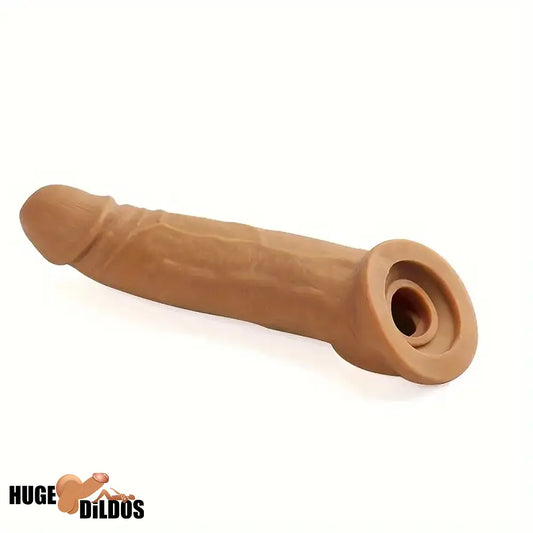 8.27in Lifelike Big Flexible Dildo Cock Sleeve For Penis Extension Sex Toy