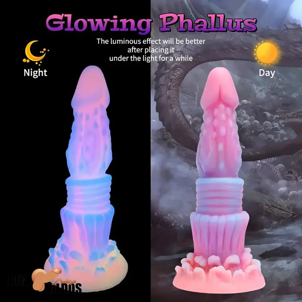 8.46in Fantasy Luminous Monster Silicone Soft Dildo Waterproof Anal Opener