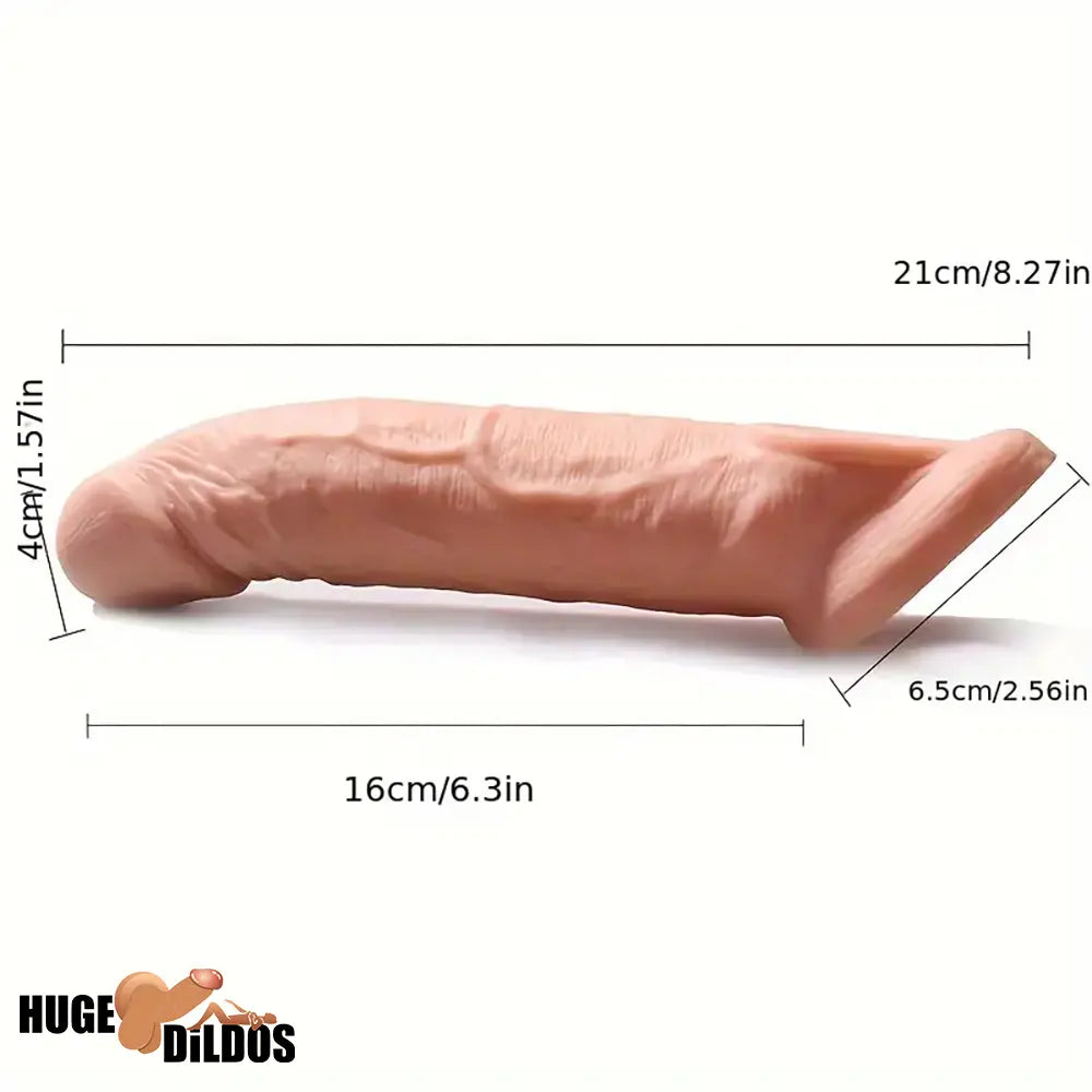8.27in Lifelike Big Flexible Dildo Cock Sleeve For Penis Extension Sex Toy