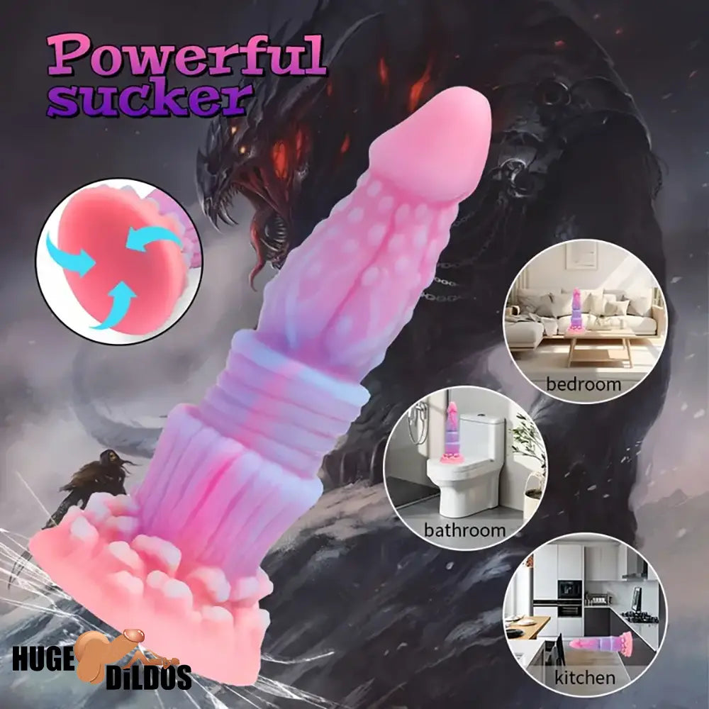 8.46in Fantasy Luminous Monster Silicone Soft Dildo Waterproof Anal Opener