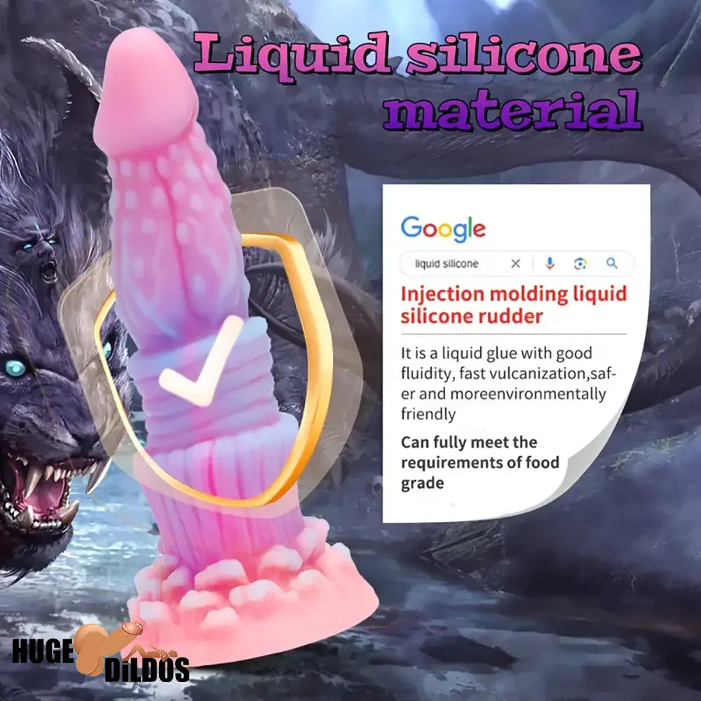 8.46in Fantasy Luminous Monster Silicone Soft Dildo Waterproof Anal Opener