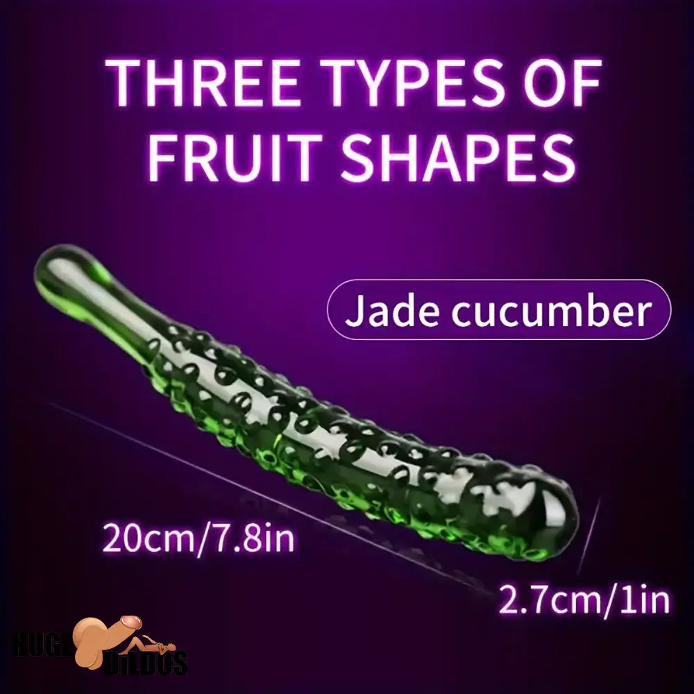 6.2in 7.5in 7.7in Multiple Colors Fruit Vegetable Crystal Glass Anal Dildo