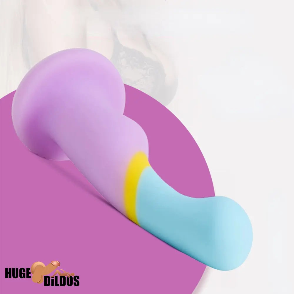 5.83in Unisex Silicone Soft Rainbow Dildo Sex Toy For Gay LGBT Anal Toy