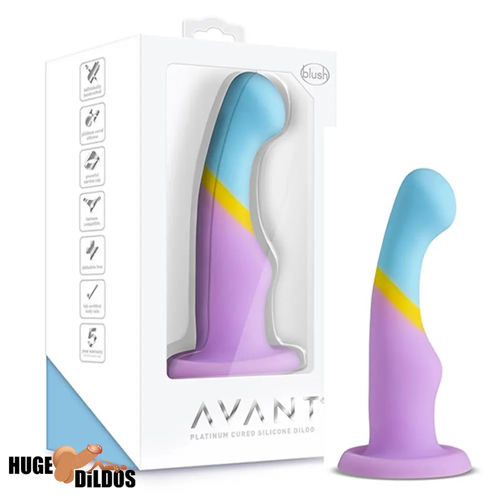 5.83in Unisex Silicone Soft Rainbow Dildo Sex Toy For Gay LGBT Anal Toy