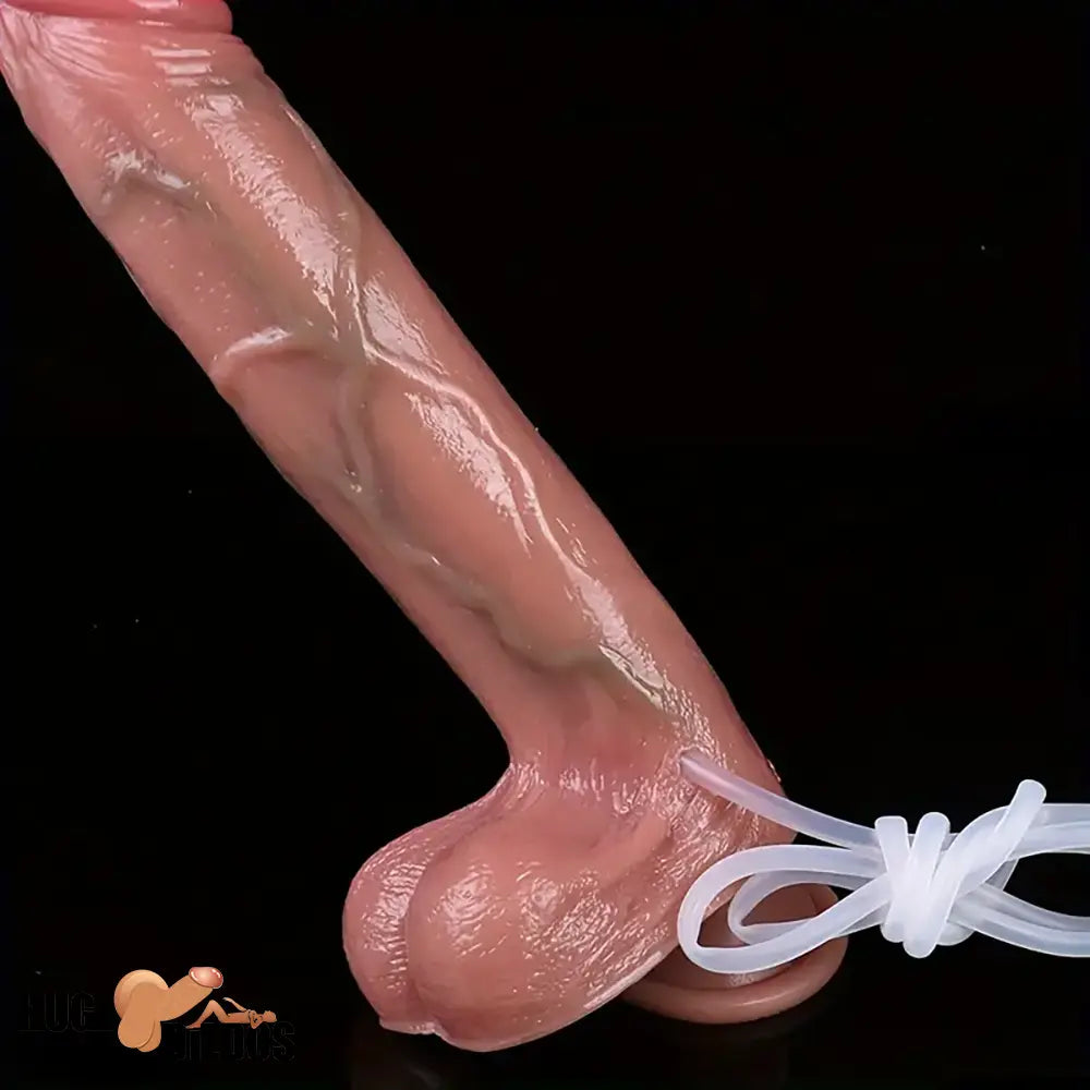 9.45in Silicone Ejaculating Large Soft Dildo For Clit Strong Suction Cup