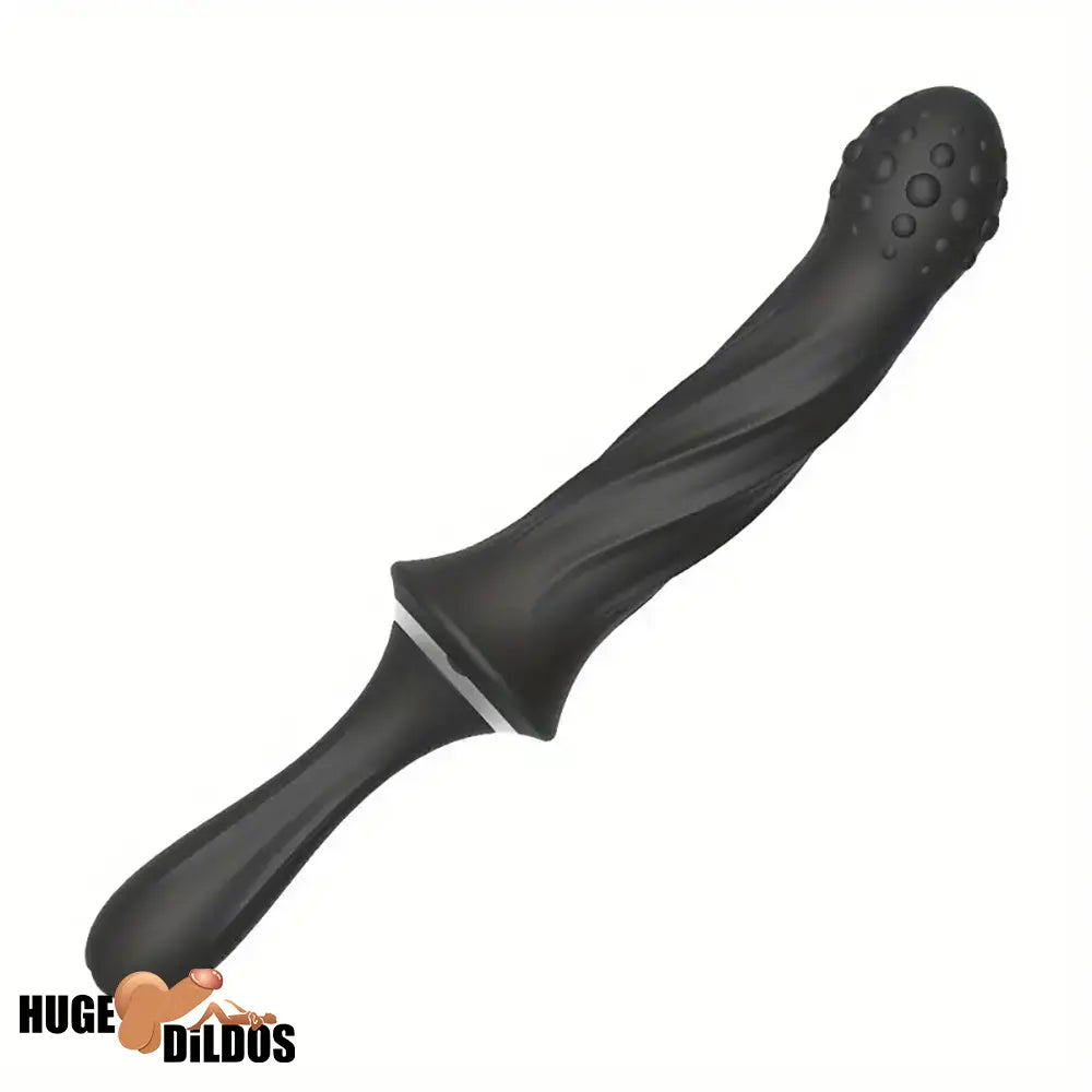 9.65in Silicone Soft Vibrating Dildo With Handle For G-spot Anal Stimulator