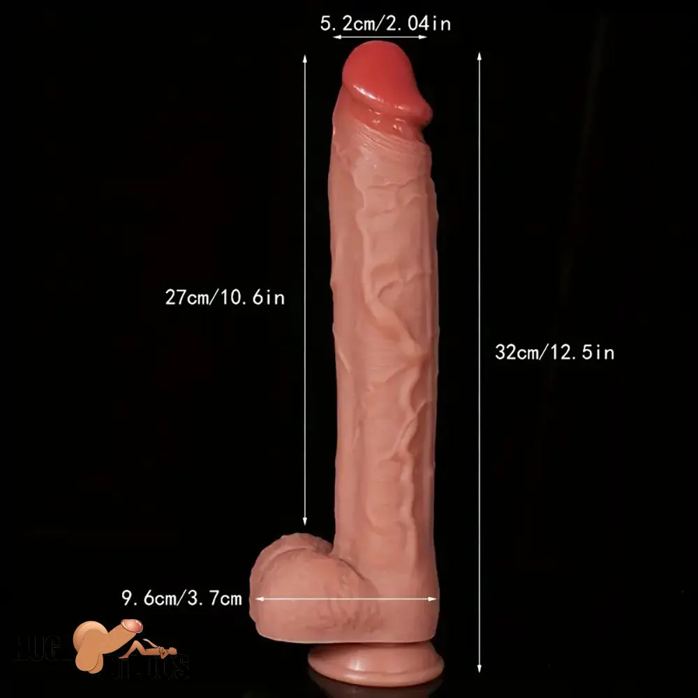 12.5in Realistic Lifelike Large Silicone Soft Dildo Female Sex Toy Indoor