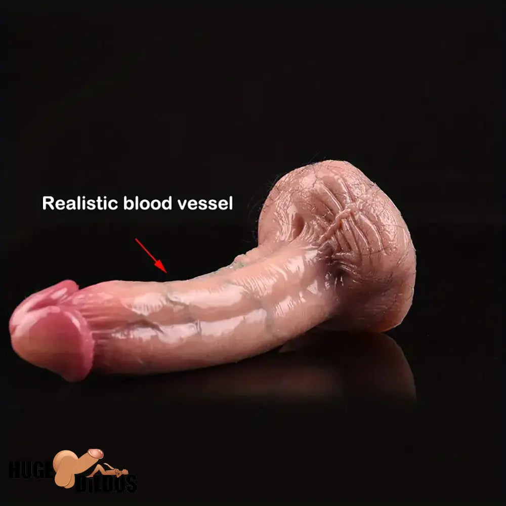 5.71in Soft Real Silicone G Spot Dildo With Blood Vessel For Hands Free Play