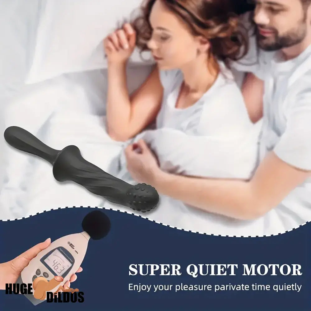9.65in Silicone Soft Vibrating Dildo With Handle For G-spot Anal Stimulator