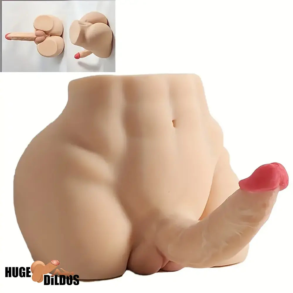 5.12in Premium Real Silicone Flexible Cock Dildo With 8.5lb Sex Doll Torso