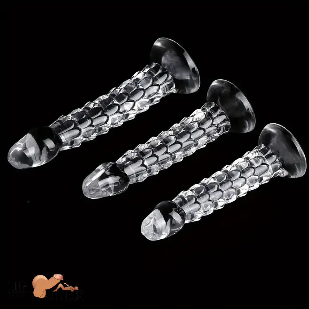 6.3in 7.48in 8.27in Real Lifelike Dragon Clear Soft Anal Dildo For Women