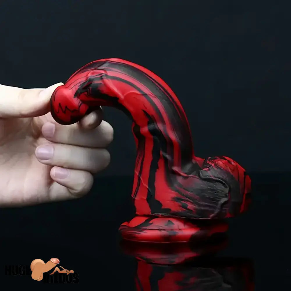 6.1in Silicone Soft Red Black Dildo For G-Spot Anal Stimulation Women